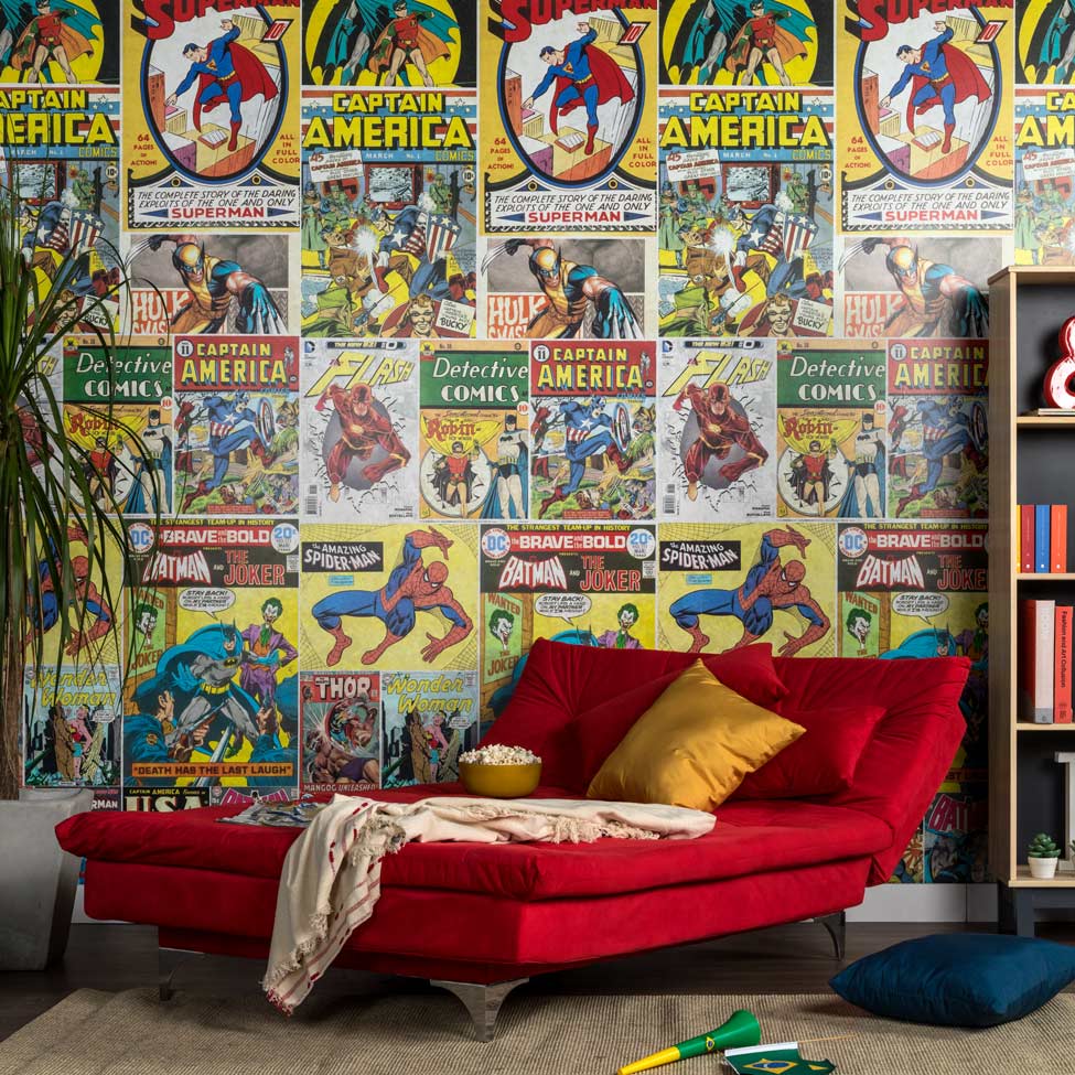 Sofá-Cama 3 Lugares Casal Versátil Veludo Liso Vermelho