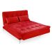 Sofá-Cama 3 Lugares Casal Versátil Veludo Liso Vermelho