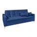 Sofá Cama 3 Lugares Facility Reclinável Veludo Liso Azul Marinho - Império Estofados 