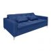 Sofá Cama 3 Lugares Facility Reclinável Veludo Liso Azul Marinho - Império Estofados 