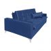 Sofá Cama 3 Lugares Facility Reclinável Veludo Liso Azul Marinho - Império Estofados 