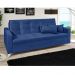 Sofá Cama 3 Lugares Facility Reclinável Veludo Liso Azul Marinho - Império Estofados 