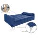 Sofá Cama 3 Lugares Facility Reclinável Veludo Liso Azul Marinho - Império Estofados 
