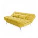 Sofá Cama 3 Lugares Pratic Veludo Liso Amarelo - Império Estofados 