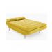 Sofá Cama 3 Lugares Pratic Veludo Liso Amarelo - Império Estofados 
