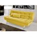 Sofá Cama 3 Lugares Pratic Veludo Liso Amarelo - Império Estofados 