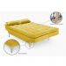 Sofá Cama 3 Lugares Pratic Veludo Liso Amarelo - Império Estofados 