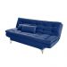 Sofá Cama 3 Lugares Pratic Veludo Liso Azul Marinho - Império Estofados 