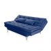 Sofá Cama 3 Lugares Pratic Veludo Liso Azul Marinho - Império Estofados 