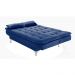 Sofá Cama 3 Lugares Pratic Veludo Liso Azul Marinho - Império Estofados 