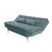 Sofá Cama 3 Lugares Pratic Veludo Liso Azul Turqueza - Império Estofados