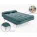 Sofá Cama 3 Lugares Pratic Veludo Liso Azul Turqueza - Império Estofados