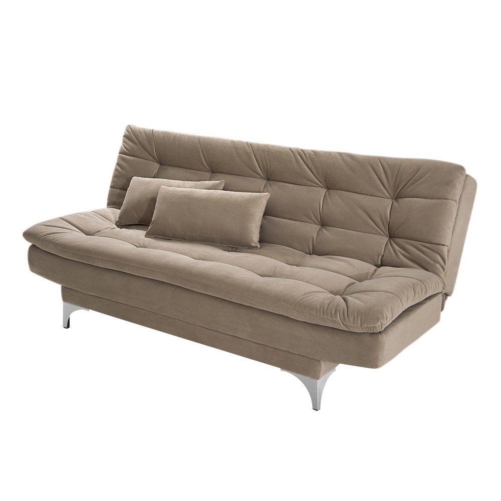 Sofá Cama 3 Lugares Pratic Veludo Liso Chocolate - Império Estofados 