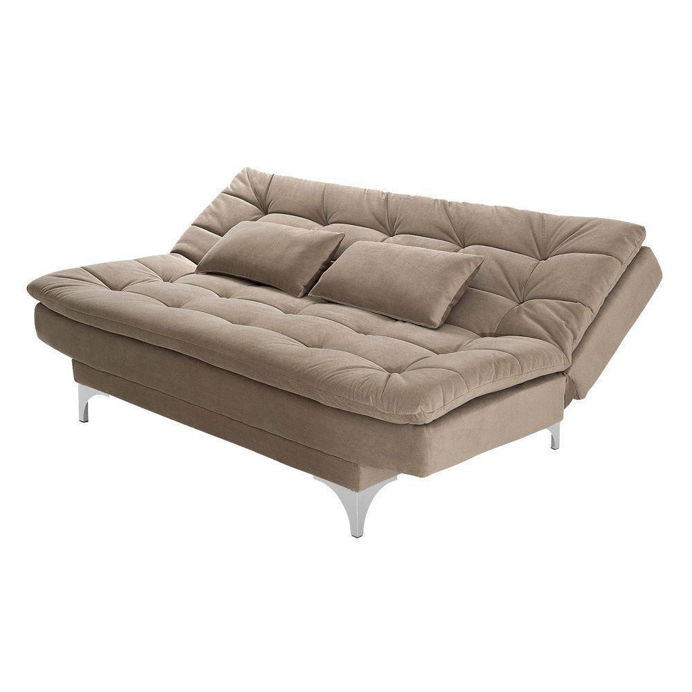 Sofá Cama 3 Lugares Pratic Veludo Liso Chocolate - Império Estofados 