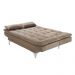 Sofá Cama 3 Lugares Pratic Veludo Liso Chocolate - Império Estofados 