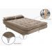 Sofá Cama 3 Lugares Pratic Veludo Liso Chocolate - Império Estofados 
