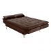 Sofá Cama 3 Lugares Pratic Veludo Liso Marrom - Império Estofados 