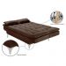 Sofá Cama 3 Lugares Pratic Veludo Liso Marrom - Império Estofados 