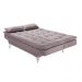 Sofá Cama 3 Lugares Pratic Veludo Liso Marrom Claro - Império Estofados 