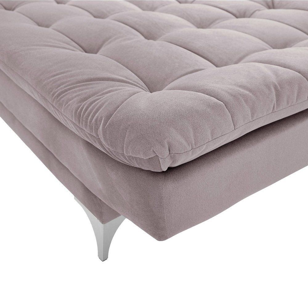 Sofá Cama 3 Lugares Pratic Veludo Liso Marrom Claro - Império Estofados 