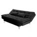 Sofá Cama 3 Lugares Pratic Veludo Liso Preto - Império Estofados 