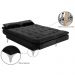 Sofá Cama 3 Lugares Pratic Veludo Liso Preto - Império Estofados 
