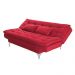 Sofá Cama 3 Lugares Pratic Veludo Liso Vermelho - Império Estofados 