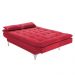 Sofá Cama 3 Lugares Pratic Veludo Liso Vermelho - Império Estofados 