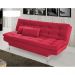 Sofá Cama 3 Lugares Pratic Veludo Liso Vermelho - Império Estofados 