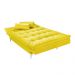 Sofá Cama 3 Lugares Versátil Veludo Liso Amarelo - Império Estofados 