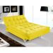 Sofá Cama 3 Lugares Versátil Veludo Liso Amarelo - Império Estofados 