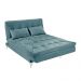 Sofá Cama 3 Lugares Versátil Veludo Liso Azul Turqueza - Império Estofados 