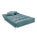 Sofá Cama 3 Lugares Versátil Veludo Liso Azul Turqueza - Império Estofados 