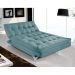 Sofá Cama 3 Lugares Versátil Veludo Liso Azul Turqueza - Império Estofados 