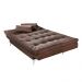 Sofá Cama 3 Lugares Versátil Veludo Liso Marrom - Império Estofados 