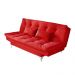 Sofá Cama 3 Lugares Versátil Veludo Liso Vermelho - Império Estofados 