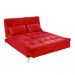 Sofá Cama 3 Lugares Versátil Veludo Liso Vermelho - Império Estofados 