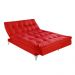 Sofá Cama 3 Lugares Versátil Veludo Liso Vermelho - Império Estofados 