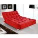 Sofá Cama 3 Lugares Versátil Veludo Liso Vermelho - Império Estofados 