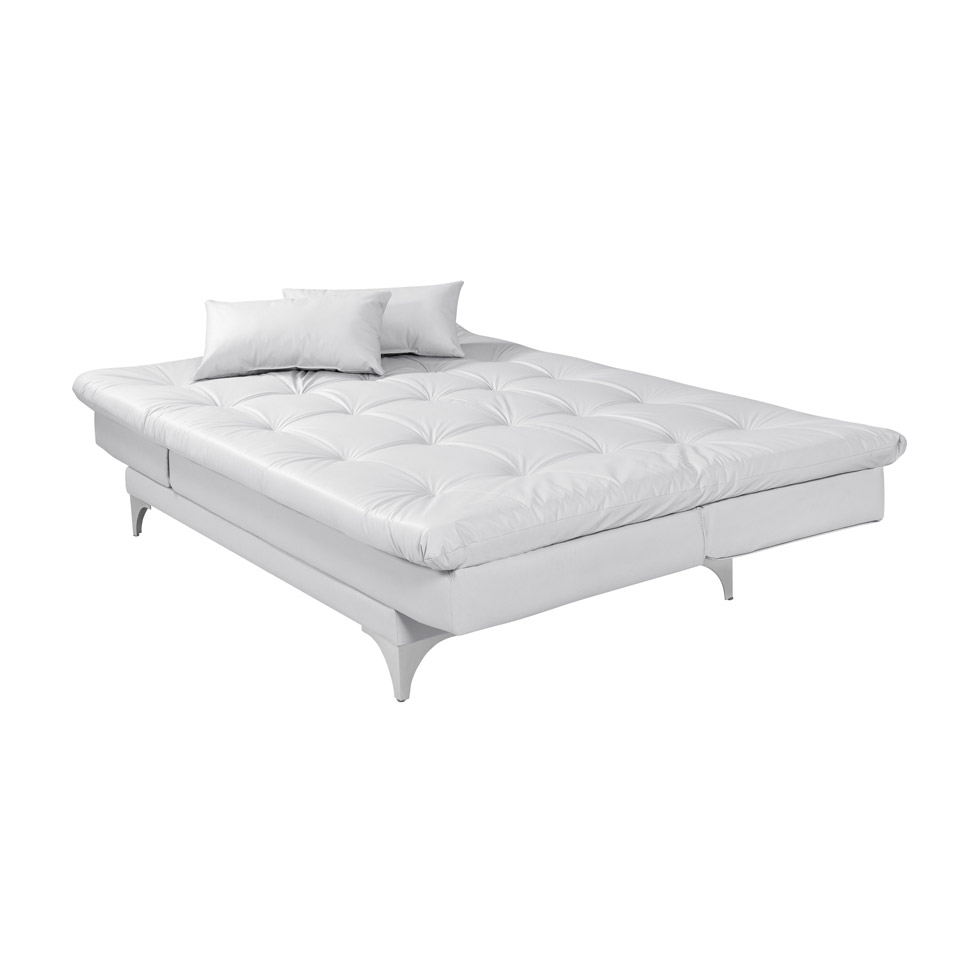Sofá-Cama Casal 3 Lugares Versátil Branco