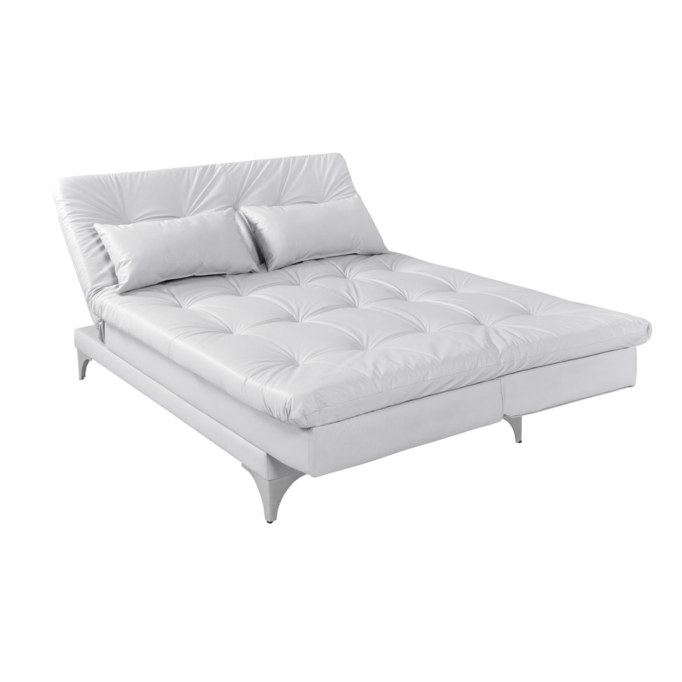 Sofá-Cama Casal 3 Lugares Versátil Branco
