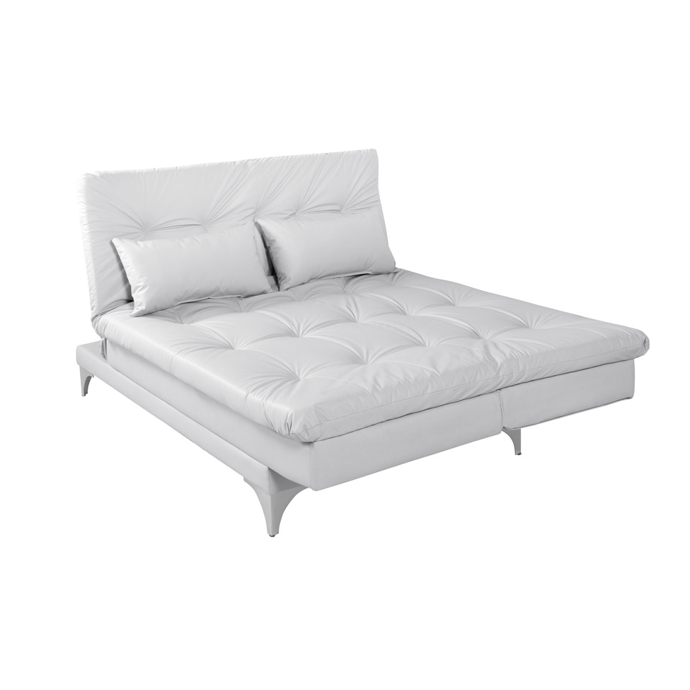Sofá-Cama Casal 3 Lugares Versátil Branco