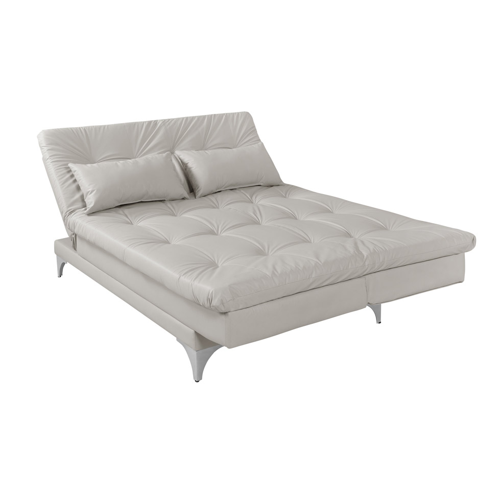 Sofá-Cama Casal 3 Lugares Versátil Gelo