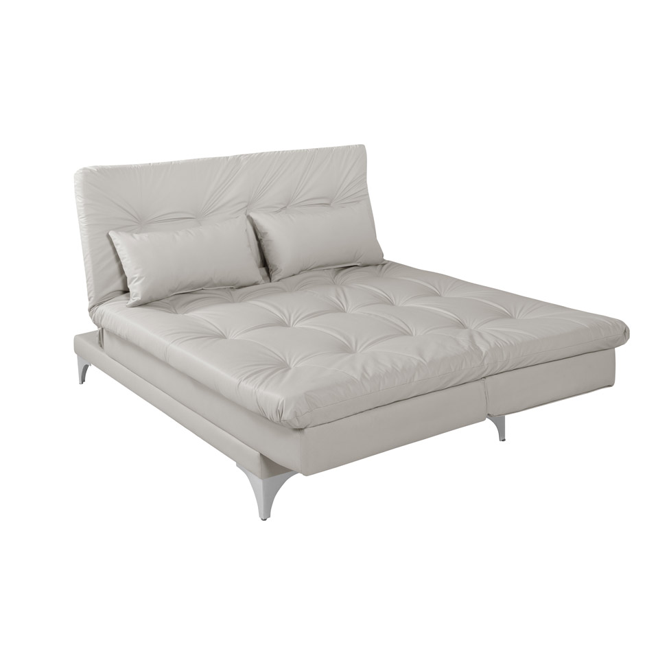 Sofá-Cama Casal 3 Lugares Versátil Gelo