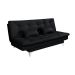 Sofá-Cama Casal 3 Lugares Versátil Preto