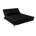 Sofá-Cama Casal 3 Lugares Versátil Preto