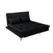 Sofá-Cama Casal 3 Lugares Versátil Preto
