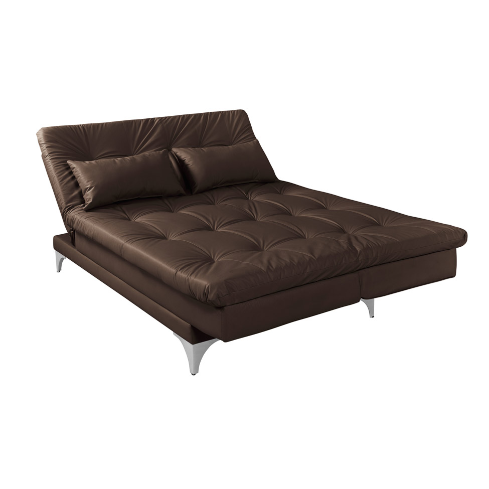 Sofá-Cama Casal 3 Lugares Versátil Tabaco