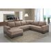 Sofá de Canto 2 Lugares com Chaise Esquerdo Patrícia Suede Chocolate