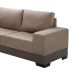 Sofá de Canto 2 Lugares com Chaise Esquerdo Patrícia Suede Chocolate